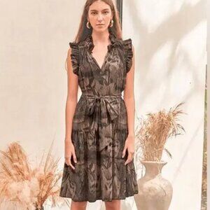 Women's Christy Lynn Bardot Belted Ruffle Dress - Size Small